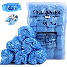 Disposable shoe covers with T-buckle shoe covers, 100 packs (50 pairs), applicable shoe cover machine, can be used in laboratories, homes, stores and other public places