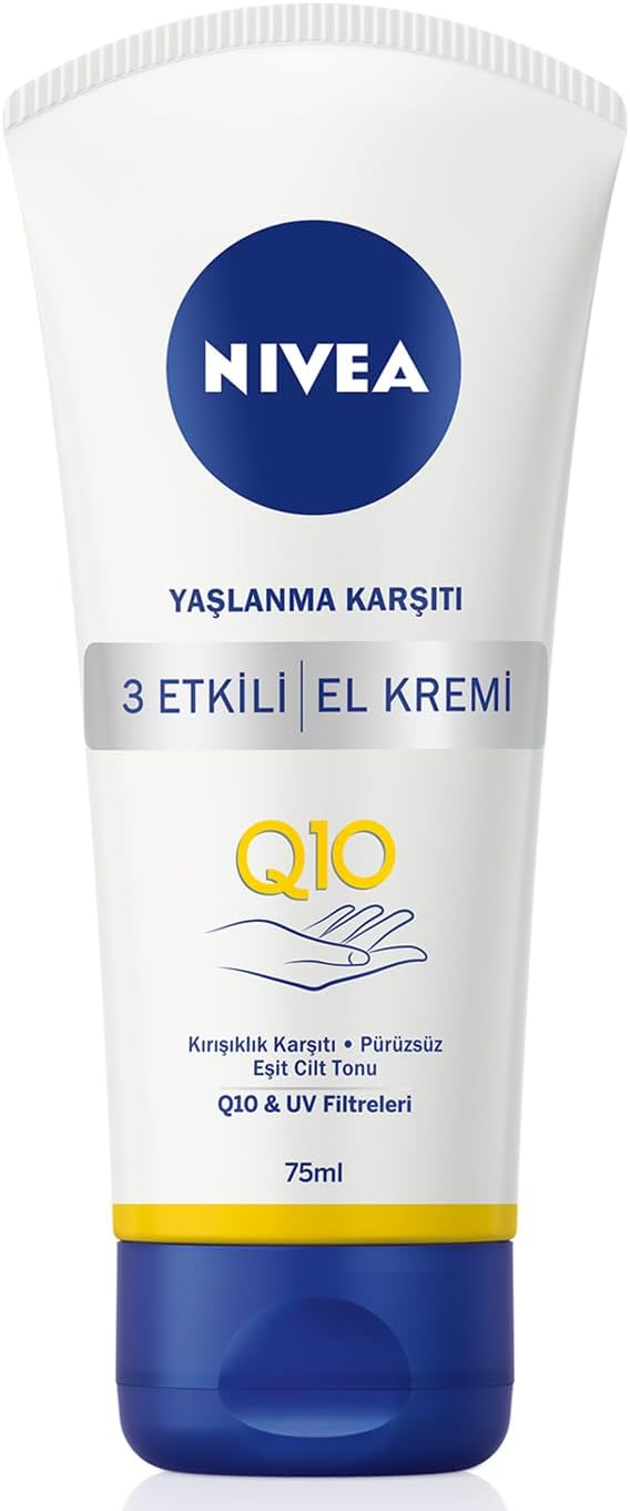 NIVEA Q10 Yaşlanma Karşıtı 3 Etkili El Kremi, 75 ml, Yoğun Nemlendirici