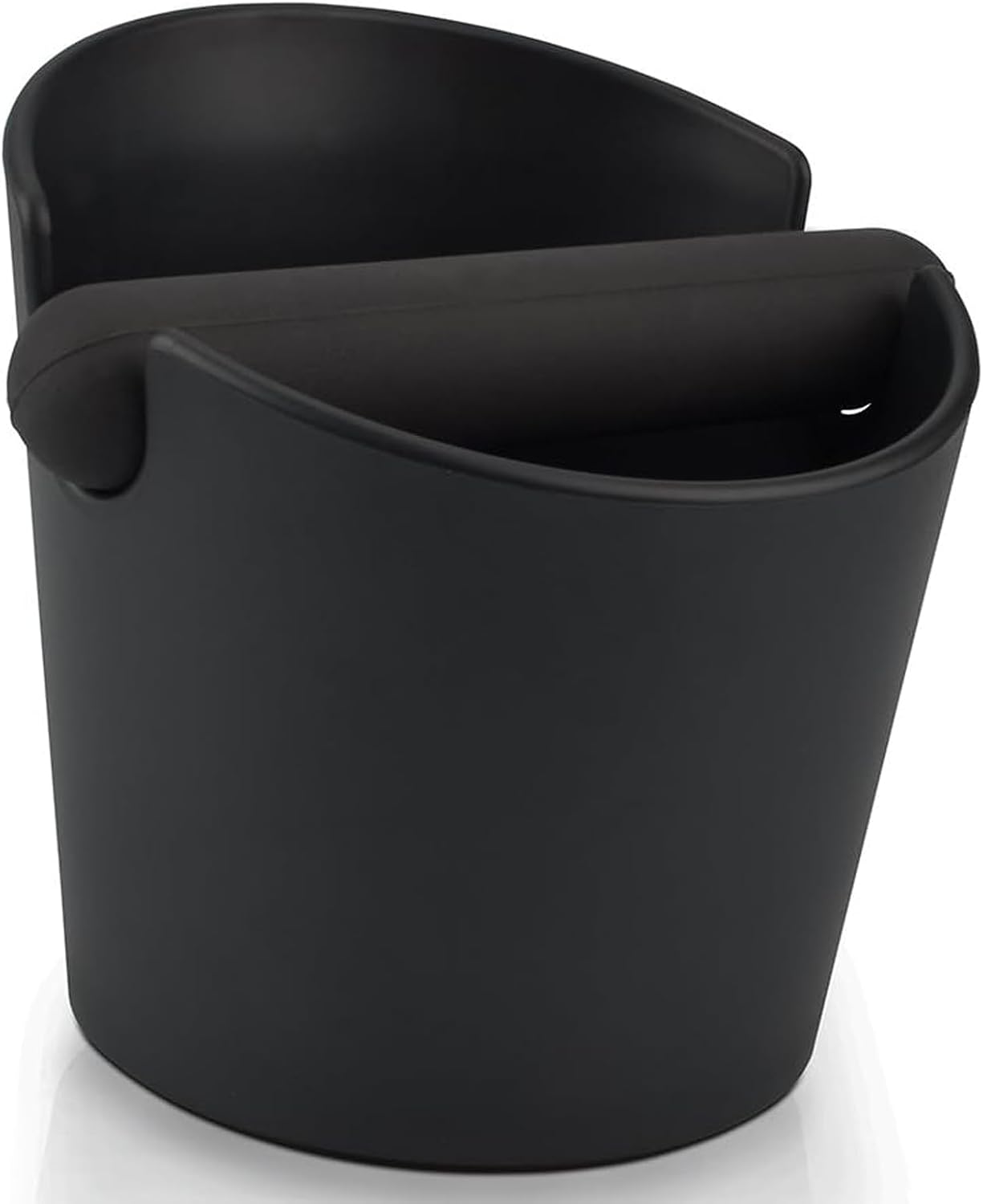 Ideal Swan Coffee Knock Box 4.8 inch ABS Black Coffee Grounds Container with Removable Knock Bar and Non Slip Base