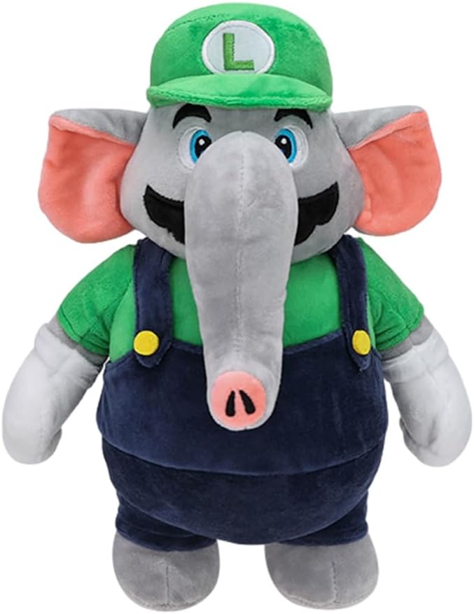 Elephant Luigi Plush Toy,Stuffed Animals Soft Cartoon Stuffed Doll Christmas Kids GiftRed,11 inch, Medium, Green