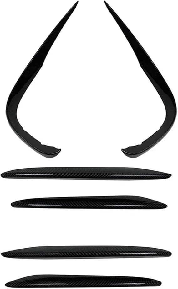C238 W213 Air Vent Body Kits Front Bumper Splitter Canards Compatible for Mercedes E Class W213 C238 E200 E220 E300 E350 E400 E43 2016-2020(Carbon Look Set)