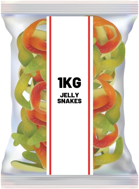 Yellow Belly Giant Snake Sweets, Fruit Flavoured, Bulk Bag, 1kg, Perfect for Parties and Sharing