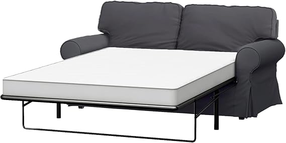 Heavy Cotton Ektorp Two Seater Sofa Bed Cover Replacement Compatible with Ektorp 2 Seater Sleeper Only, A Quality Sofa Slipcover Replacement (Dark Gray Cotton)