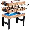 Table Game 3-In-1 Multi Combo Game Table Foosball Soccer Billiards Pool