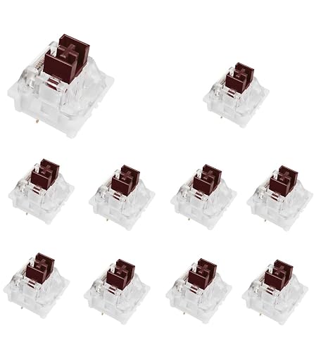 OUTEMU Brown Switches,3 Pin Tactile/RGB/Dustproof Switches for Mechanical Gaming Keyboard - Compatible with Cherry MX Switches-Pack 10