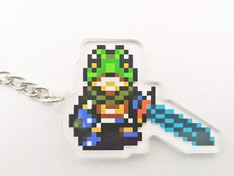 DoubleChin Chrono Trigger Frog Keychain - Green Acrylic Frog Shape Keychain for Chrono Trigger Fans, Adults & Animal Lovers