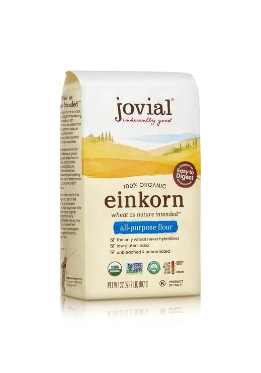 Jovial Organic Einkorn Unbleached All Purpose Flour, 32 Oz, 10 Pack | Bread Baking Flour for Sourdough, High Protein, Non-GMO, Glyphosate Free