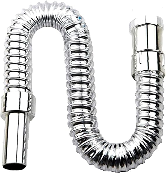 KROGER : Waste Pipe Chrome Flexible PVC CP Hose Pipe for Bathroom Wash Basin Kitchen Sink Heavy Duty 1 1/2" Drain Hose/Outlet Tube Connector waste pipe for wash basin