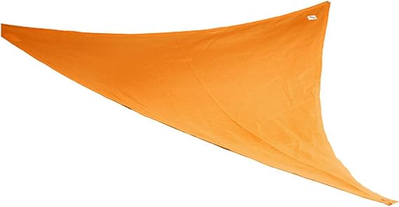 Coolaroo Party Shade Sail - 90% UV Block Lightweight Outdoor Sun Shade with Ropes, Portable Breathable Shade for Picnics, Playdates, or Events, 9ft 10in. Triangle, Orange