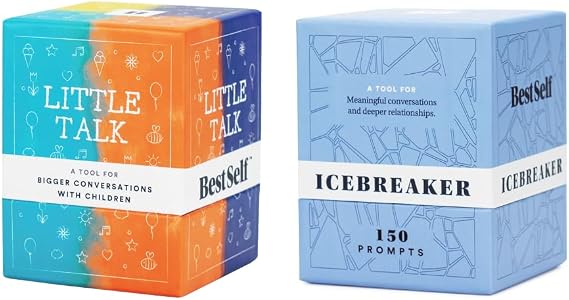 BestSelf Icebreaker Deck and Little Talk Deck - Meaningful Conversation Starter Cards and Kids Conversation Cards
