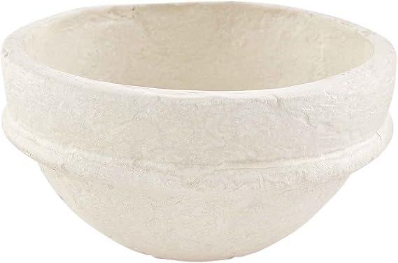 Mud Pie Paper Mache Bowl, Small, 3" x 5" dia, White