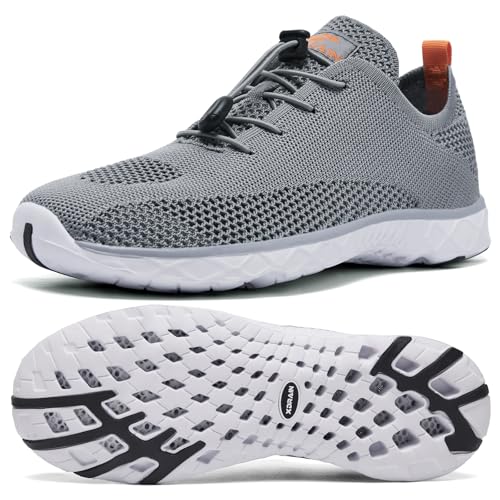 ALEADER Xdrain Mens Water Shoes Lightweight Pool Swim Shoes for Water Sport, Tennis, Walk & Travel