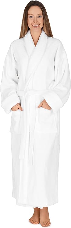 Boca Terry Women's Terry Cloth Robe, 100% Cotton Towel Robe, Full Length