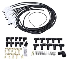 Black Ceramic Extreme 9000 Spark Plug Wires Set Spiral Core 8mm 135 Degree Boots Universal