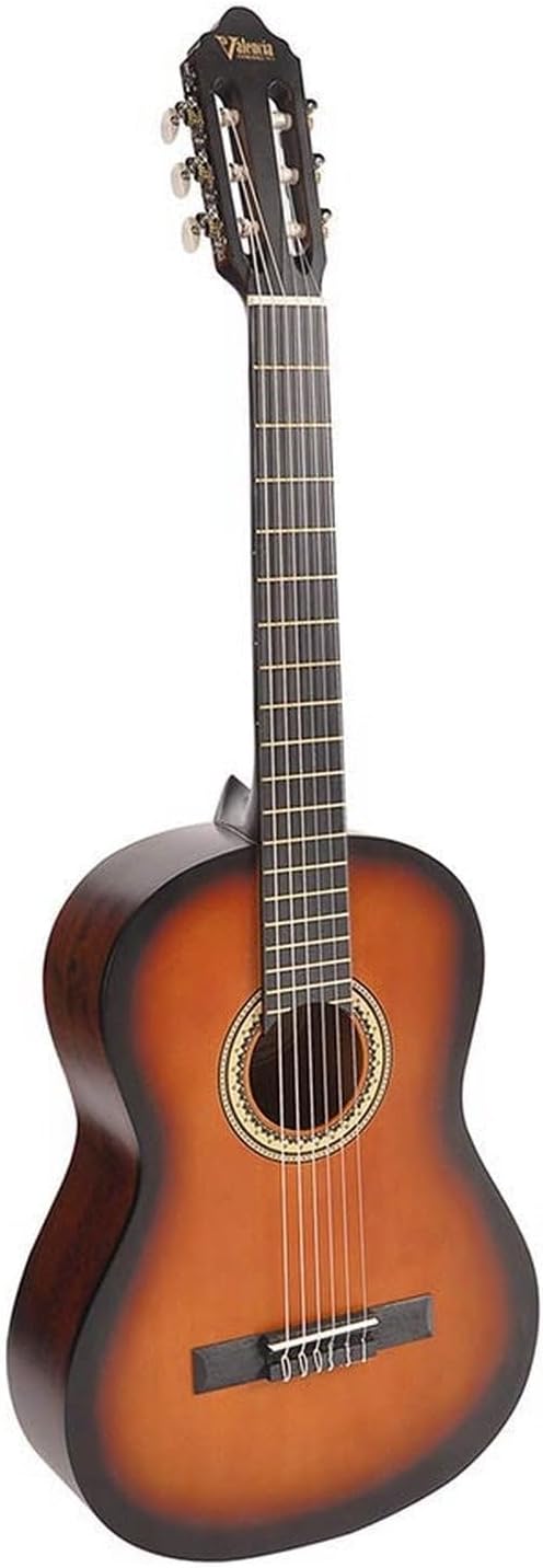 Valencia Vc204csb Classic Guitar, Scale 4/4, Sunburst Mat, Cover Sitka