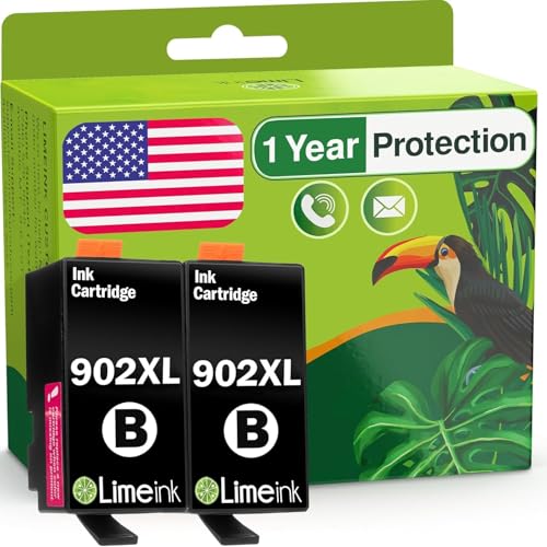 Limeink Compatible Ink Cartridges Replacement for HP 902 Ink Cartridges for HP Printers 902xl Combo Pack for Printers 902 XL for Officejet Pro 6978 902xl - 2 Black