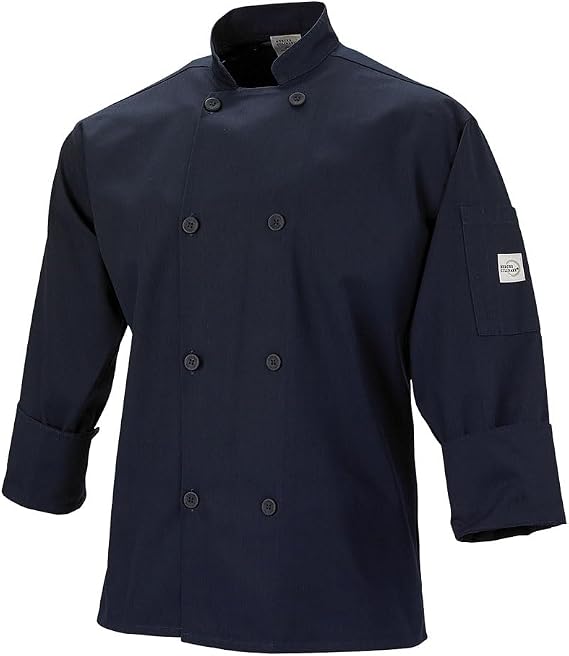 Mercer Culinary M60010BKXS Millennia Men's Cook Jacket with Traditional Buttons, X-Small, Black