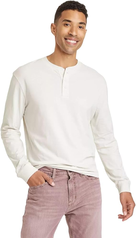 Goodfellow & Co Men's Long Sleeve Henley T-Shirt -