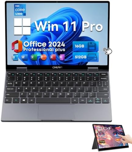 Laptop 2 in 1 MiniBook X with Touch Screen Office 2024 U300 16GB+512GB