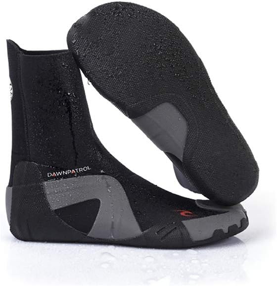 Rip Curl Dawn Patrol 5mm Round Toe Neoprene Wetsuit Boots Shoes - Black - Easy Slide on System - SOS - Sensitive Sole