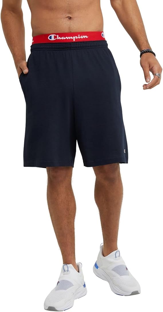Champion Men's Lounge Shorts, Standard Fit, 9 Inch Inseam, Lightweight 100% Cotton, Available in Regular and Big & Tall