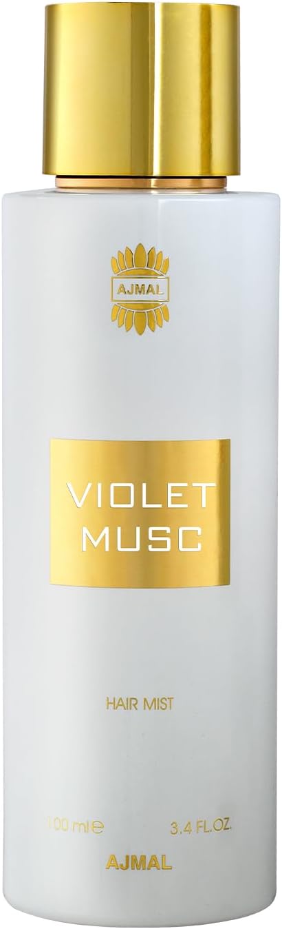 Ajmal Violet Musc Hair Mist for Women 100ml | Floral Musky Hair Fragrance | Light Perfumed Hair Spray | Crafted in Dubai