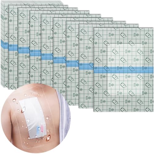 Waterproof Shower Protector | 10x12 Inch Dialysis Catheter Shower Cover Large | Without Glue in The Center for Chest Chemo Port Picc Line PD Peritoneal Dialysis Accessories Bandage Pack of 14