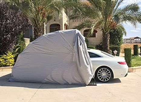 ikuby Super Sturdy Carport - Car Shelter - Heavy Duty Portable Lockable Carport Protecting Auto from All Weathers (Large-Car-Shelter-Size)...