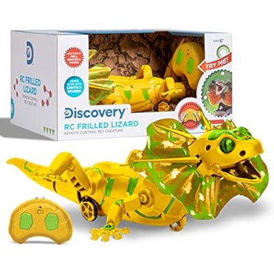 Discovery Kids Robotic RC Frilled Lizard, DIY Pet, Wireless Controller with Motion Activated Movement Modes, STEM Toy for Boys Girls