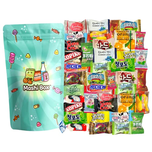 Mashi Box Asian Candy Mystery Variety Pack | 40 PCS | Mix of JapaneseChineseVietnameseKoreanIndonesiaThai Candy and more!
