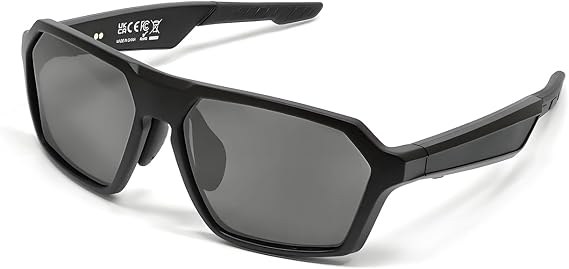 QY-Pro5 Smart Bluetooth Cycling Glasses - HIFI Sound, AI Translation, UV400 Lenses, 6H Playtime for Outdoor Sports (Riding/Skiing/Fishing)-Grey Lenses