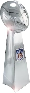 Fantasy Football Trophy-14 INCHES Large - Ultimate Fantasy Football Trophy Realistic Fantasy League Winners Cup Bright Silver FFL Trophy Elegant and Durable Design