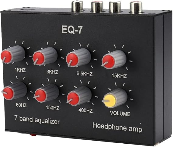 EQ-7 Car Audio Headset Amplifier 7-Band EQ Equalizer 2 Channel Audio Mixer Equalizer Digital Sound Equalizer