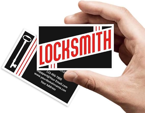 Custom repair installation unlocking locksmith services Business Cards Double-Sided Printable Thick Waterproof Paper Business Cards Customize with Your Image Logo for Small Business (Template 6)