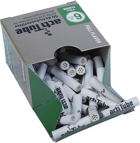 actiTube Extra Slim Activated Carbon Filter 6 mm Diameter 50 Filters Per Pack 1 Display (500 Filters)