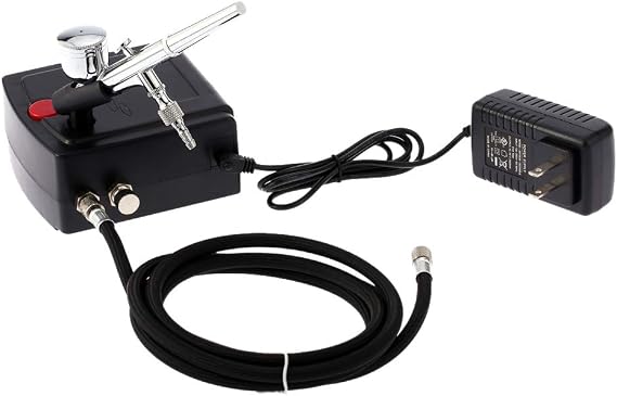 Airbrush Kit Portable Dual-Action Airbrush Gun and Mini Air Compressor Set for Make up,Art Painting,Tattoo,Cake,Manicure, Spray Model,Craft,and More