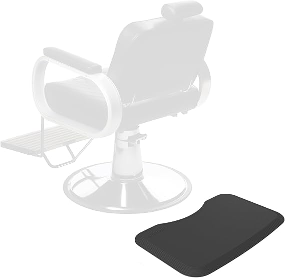 17''x28'' Small Anti Fatigue Salon Mat for Single Hair Stylist - Anti-Slip Antique Series Barber Shop Chair Floor Mat (5/8'' Thick, Black) - Compact & Budget-Friendly