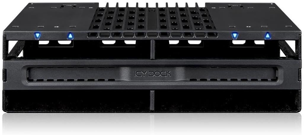 ICY DOCK 4-Bay 2.5 SAS/SATA SSD/HDD Tool Free Mobile Rack for 5.25" Bay | flexiDOCK MB024SP-B