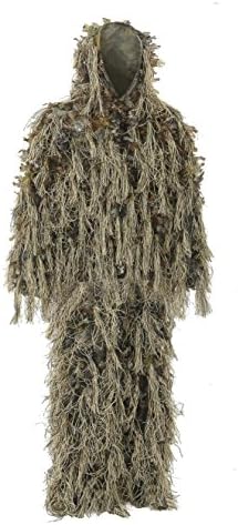 AUSCAMOTEK Ghillie Suit for Hunting Dry Grass Brown Ideal for Hunting in Winter and Autumn