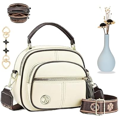 2025 New Crossbody Bag, Classic Multifunctional Compartments Adjustable Wide Shoulder Strap Leather Crossbody Bag