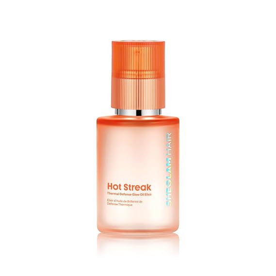 SHEGLAM Heat Protectant 2.7 oz, Thermal Protection Hair Oil with Nourishing Formula to Resist Heat Damage & Tame Frizz, For All Hair Types, Styling Essential Natural Oil