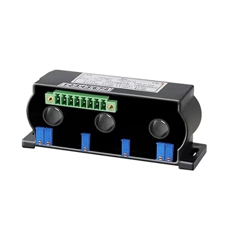 3 Phase AC Current Transducer 0.5A/1A/2A/5A/10A/20A/50A to 80A, Transmitter Transformer Sensor AC Current Converter, Power Supply DC 12V (3 Phase AC 0-2A, Output Signal:DC 4-20mA)