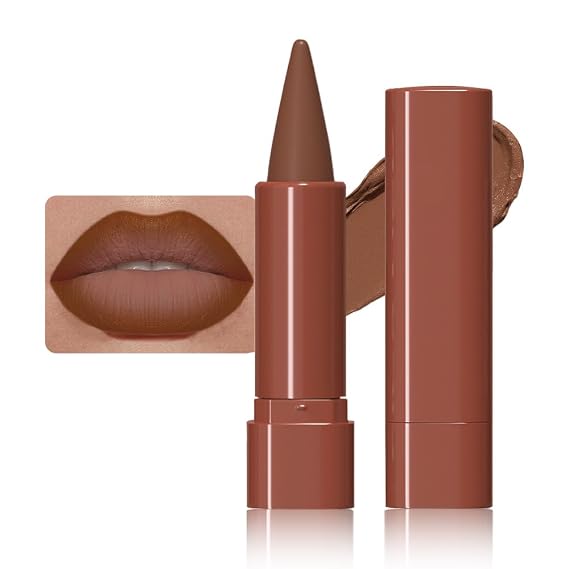 Warm Brown Lip Liner,LongLasting Matte Lipstick,Cone Tip lipliner Pencil