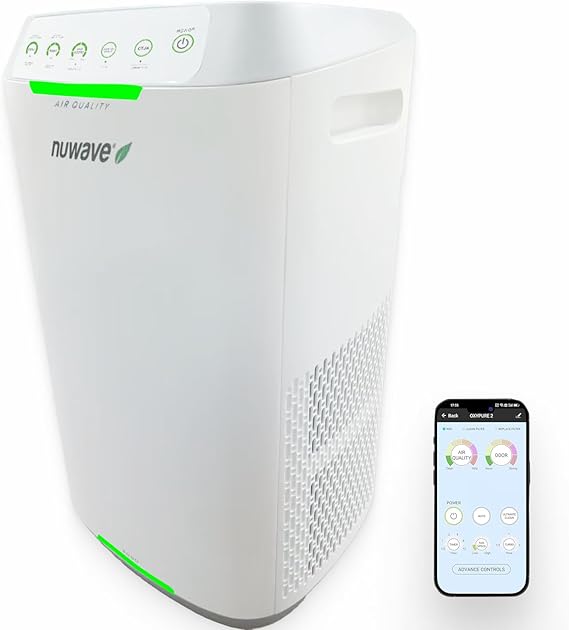 Nuwave Oxypure Zero Air Purifier for Home, 6 Fan Speed & Timer, App Control
