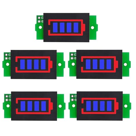 1S 2S 3S 4S 5S 6S 7S 8S 1-8S Lithium Battery Capacity Indicator Module 4 Sections Blue LED Display Tester Li-po Li-ion (5 Pack)