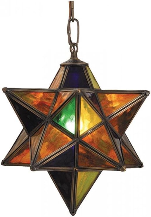 Meyda Tiffany 72849 Moravian Star Pendant Light Fixture, 12" Width, Multicolored