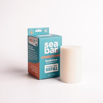 Conditioner Bar REFILL - All Natural Hair Conditioner - Vegan, Sulfate-Free, Eco Friendly Zero Waste Reusable Packaging, SeaBreeze - Coconut & Lime