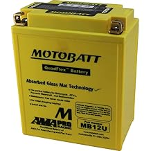 Motobatt MB12U 12V 15Ah Quadflex AGM Battery Replaces YB12AA, YB12AA, SYB12AAWS, YB12ALA, YB12ALA2, YB12AB, YB12CA, 12N124A, 12N124A1