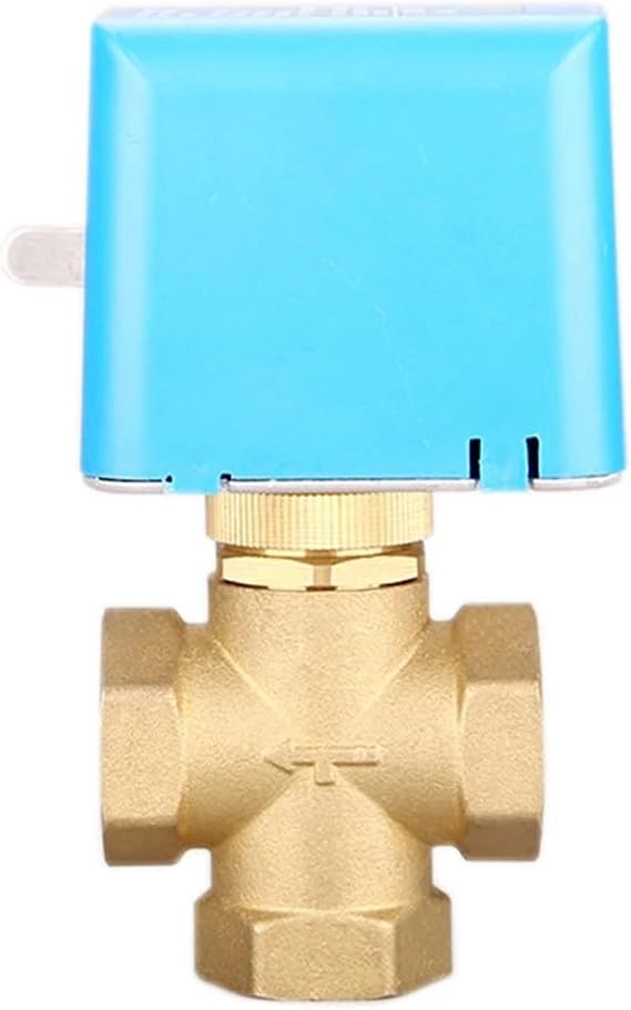 3/4" Motorized Electric Brass Globe Valves 2 Wire AC220V Three Way Stop Shut-off Valve(24VAC)