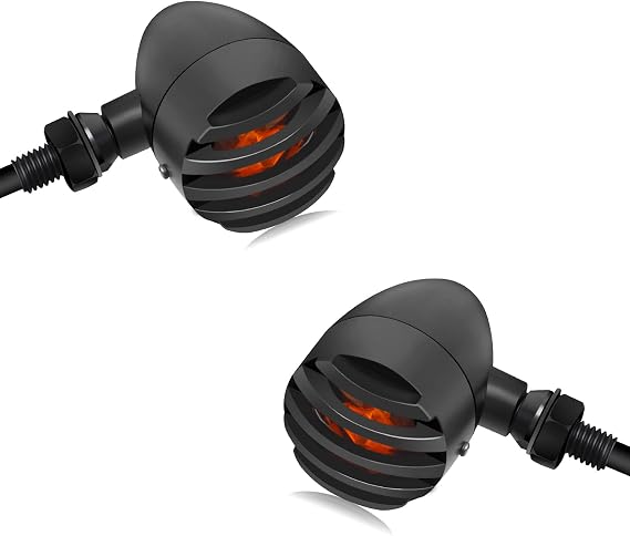 NTHREEAUTO Motorcycle Blinkers, Waterproof Aluminum Bullet LED Turn Signals, Rear Red Indicator Light Compatible with Harley Dyna, Honda, Yahama, Bobber,Suzuki and Kawasaki 12V Motorbikes
